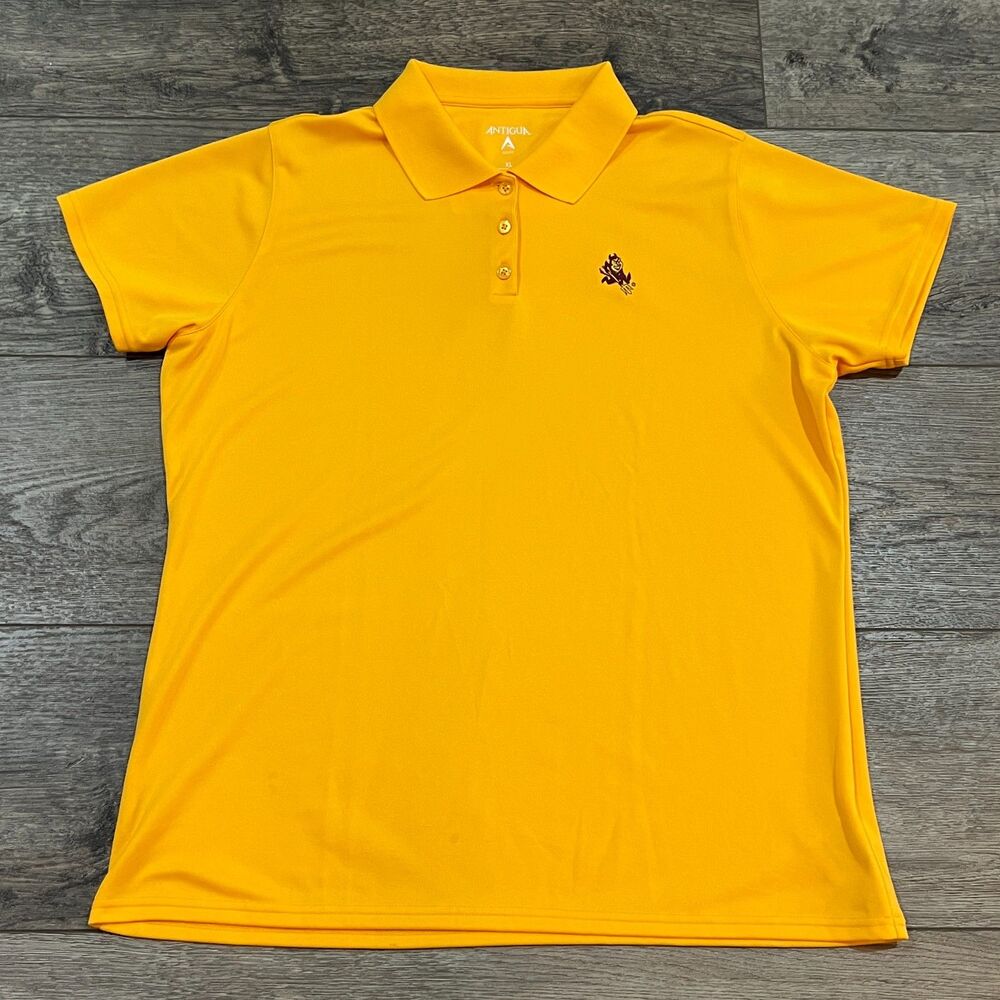 Yellow Arizona State University Sun Devils Antigua Polo Shirt - Women's Size XL
